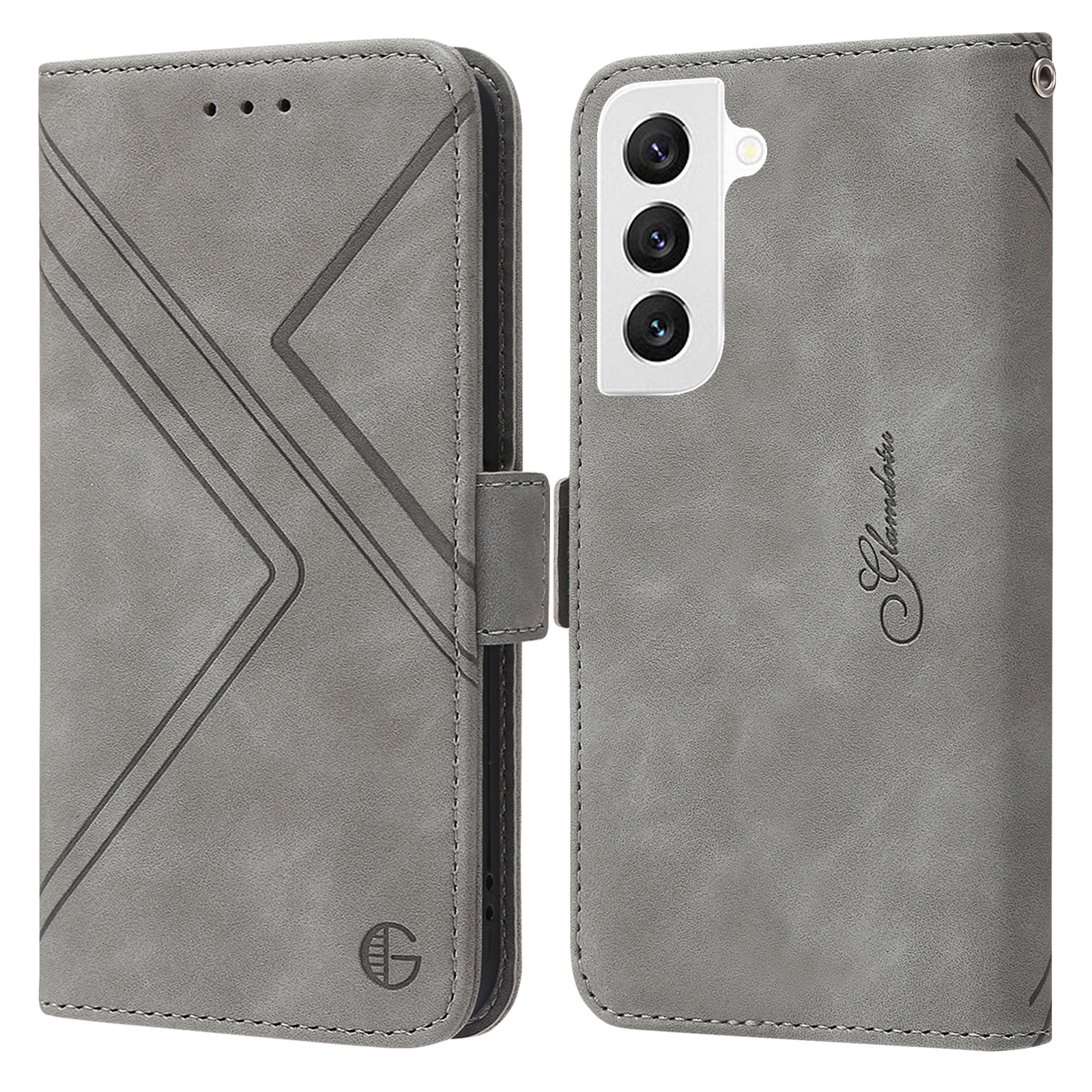 For Samsung Galaxy S22 5G RFID Geometric Line Flip Leather Phone Case(Grey) For Samsung Galaxy S22 5G RFID Geometric Line Flip Leather Phone Case(Grey)