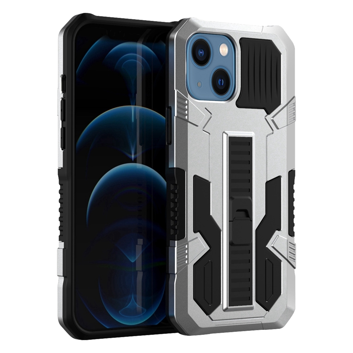 For iPhone 14 Vanguard Warrior All Inclusive Double-color Phone Case (Silver) For iPhone 14 Vanguard Warrior All Inclusive Double-color Phone Case (Silver)