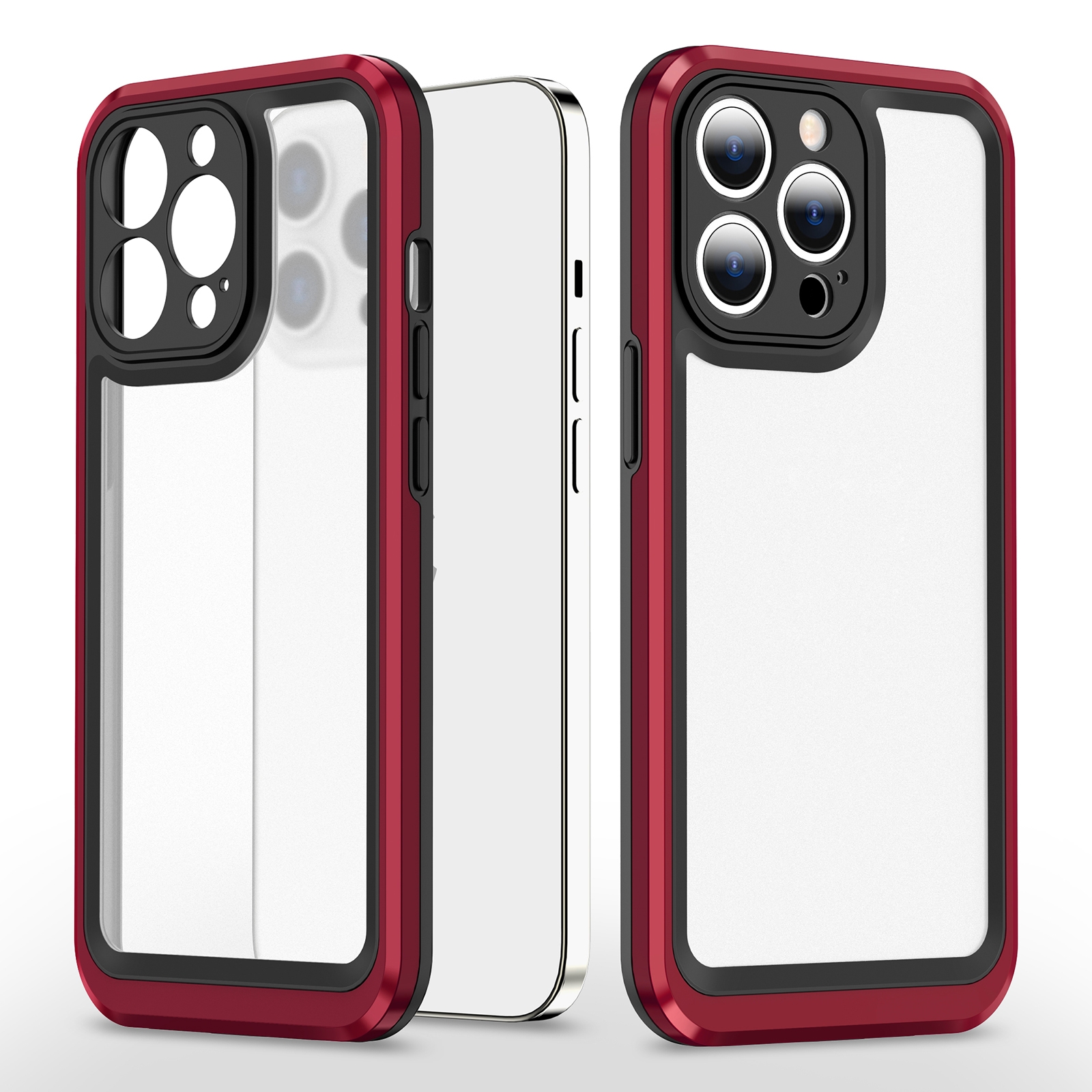 For iPhone 14 Plus Bright Skin Feel PC + TPU Protective Phone Case (Black+Red) For iPhone 14 Plus Bright Skin Feel PC + TPU Protective Phone Case (Black+Red)