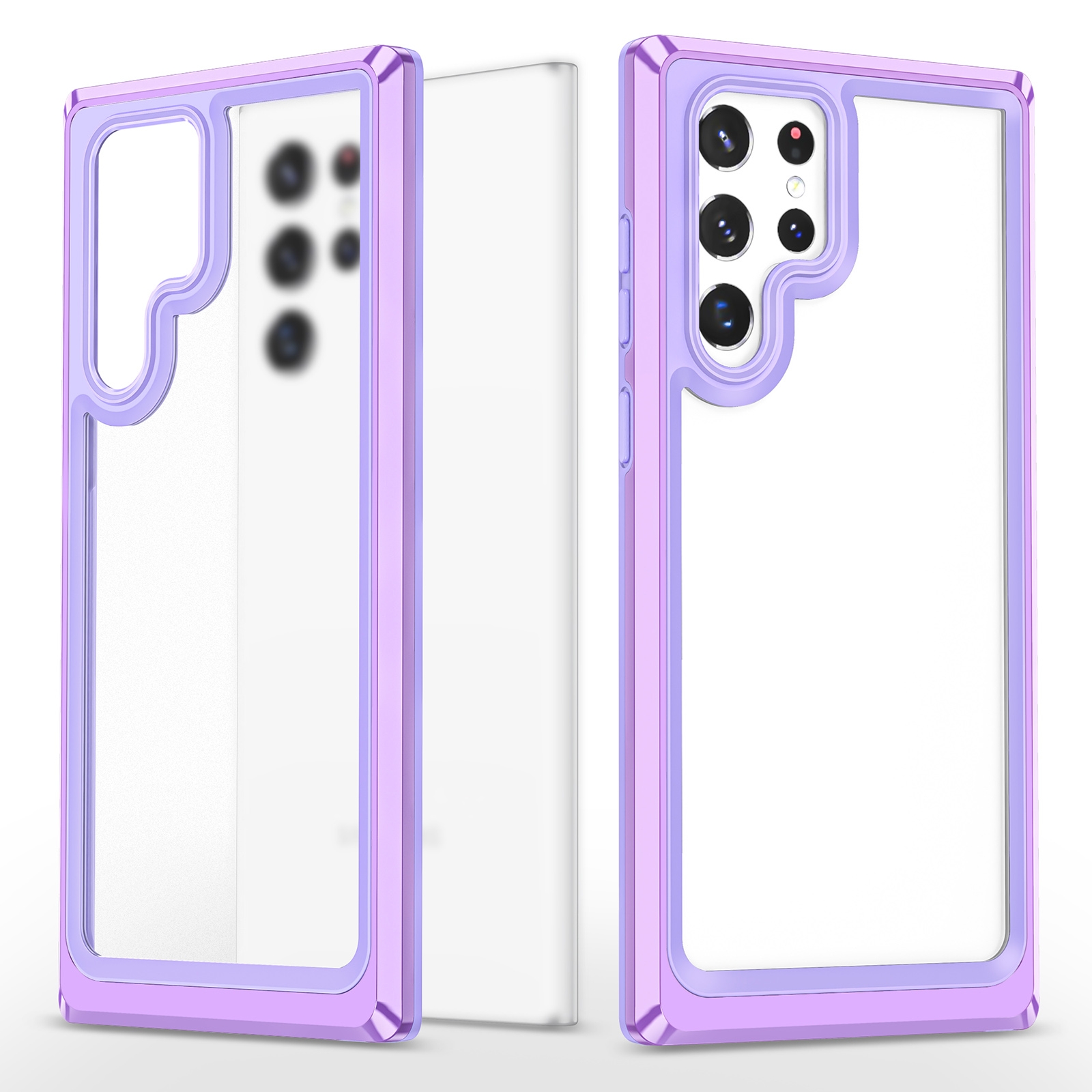 For Samsung Galaxy S22 Ultra 5G Bright Skin Feel PC + TPU Protective Phone Case(Purple+Purple) For Samsung Galaxy S22 Ultra 5G Bright Skin Feel PC + TPU Protective Phone Case(Purple+Purple)