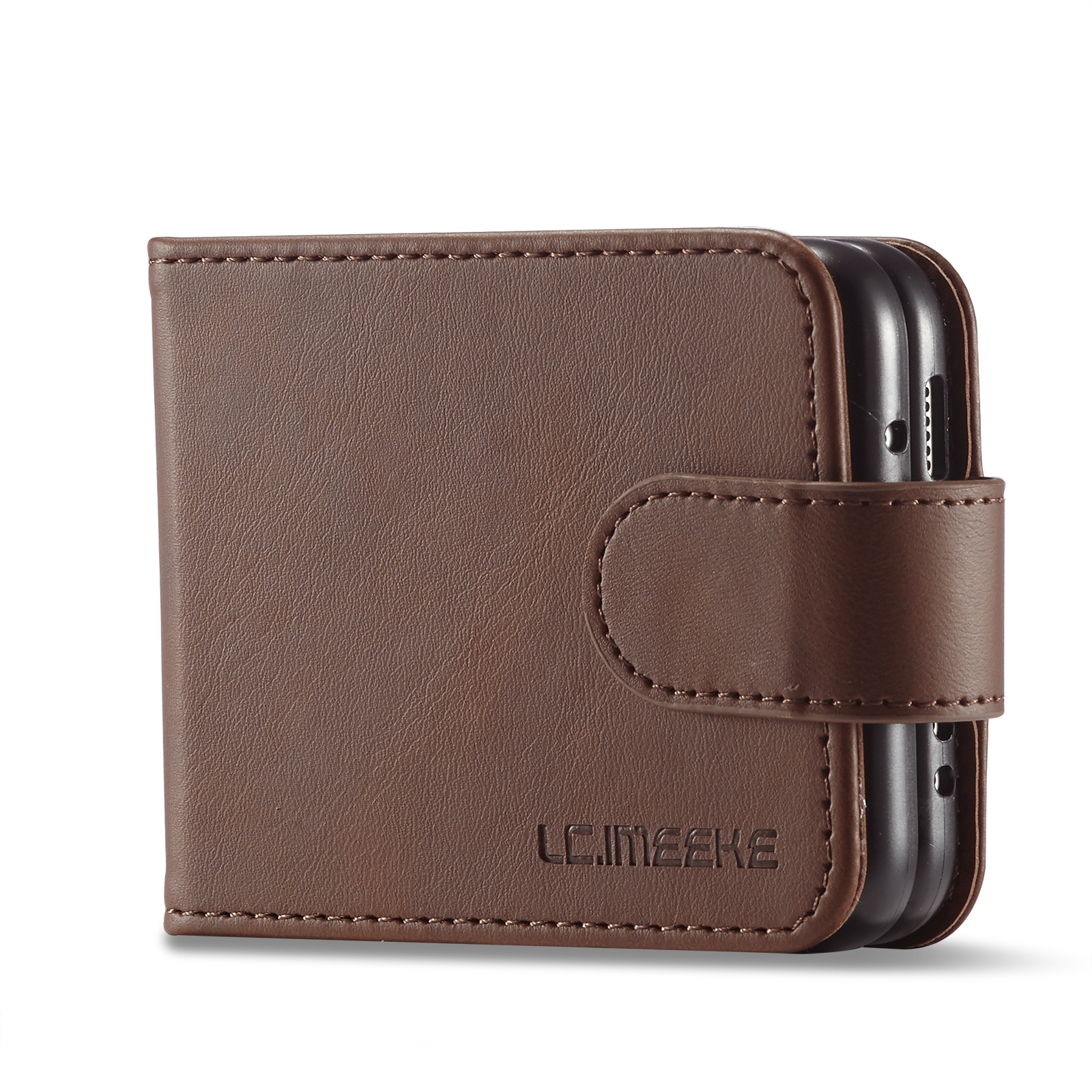 For Samsung Galaxy Z Flip4 5G LC.IMEEKE Calf Texture Leather Phone Case(Brown) For Samsung Galaxy Z Flip4 5G LC.IMEEKE Calf Texture Leather Phone Case(Brown)