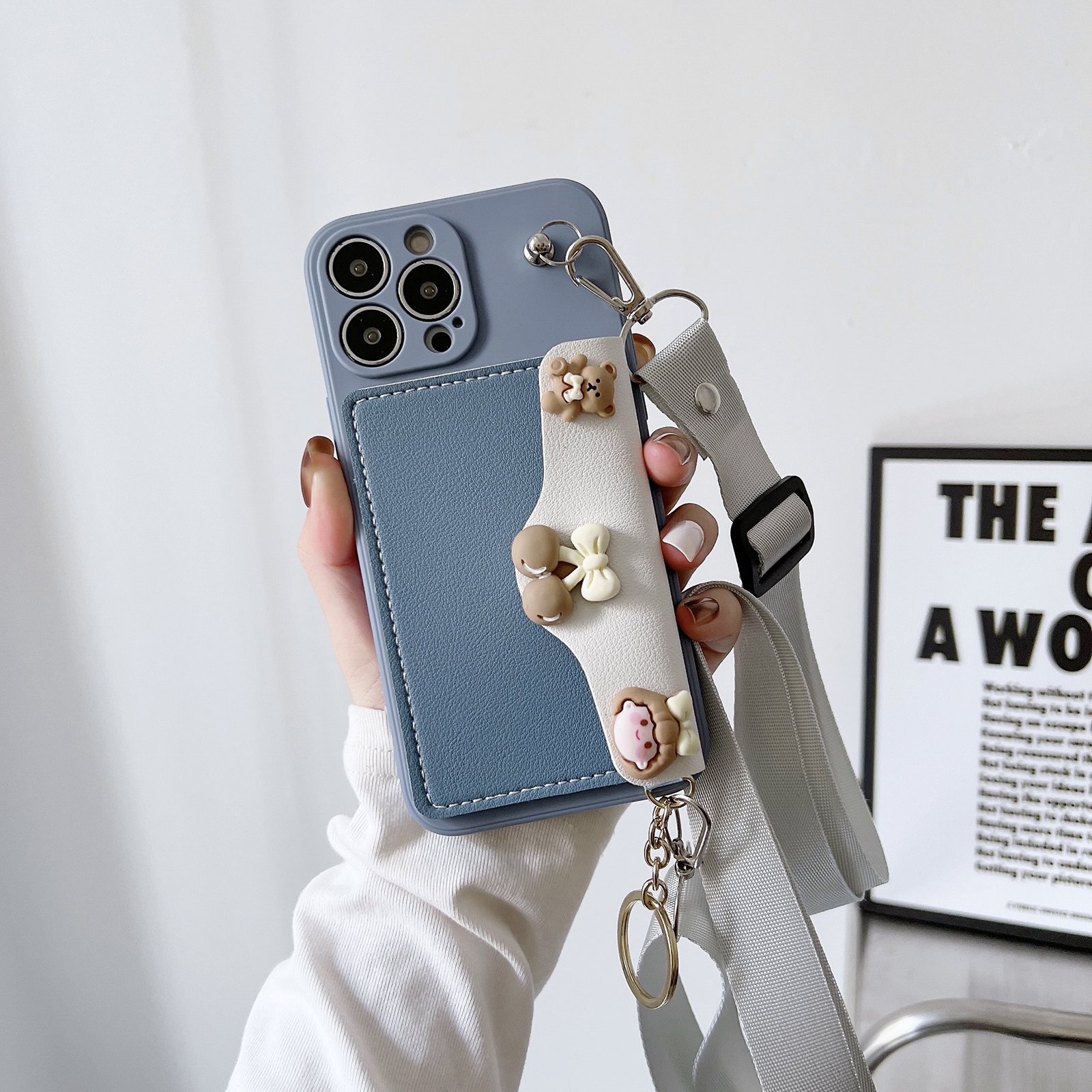 For iPhone 12 TPU One-Shoulder Shockproof Phone Case(Blue) For iPhone 12 TPU One-Shoulder Shockproof Phone Case(Blue)