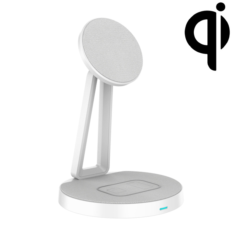 WiWU M13 2 in 1 Magnetic Wireless Charger Phone Holder(White) WiWU M13 2 in 1 Magnetic Wireless Charger Phone Holder(White)