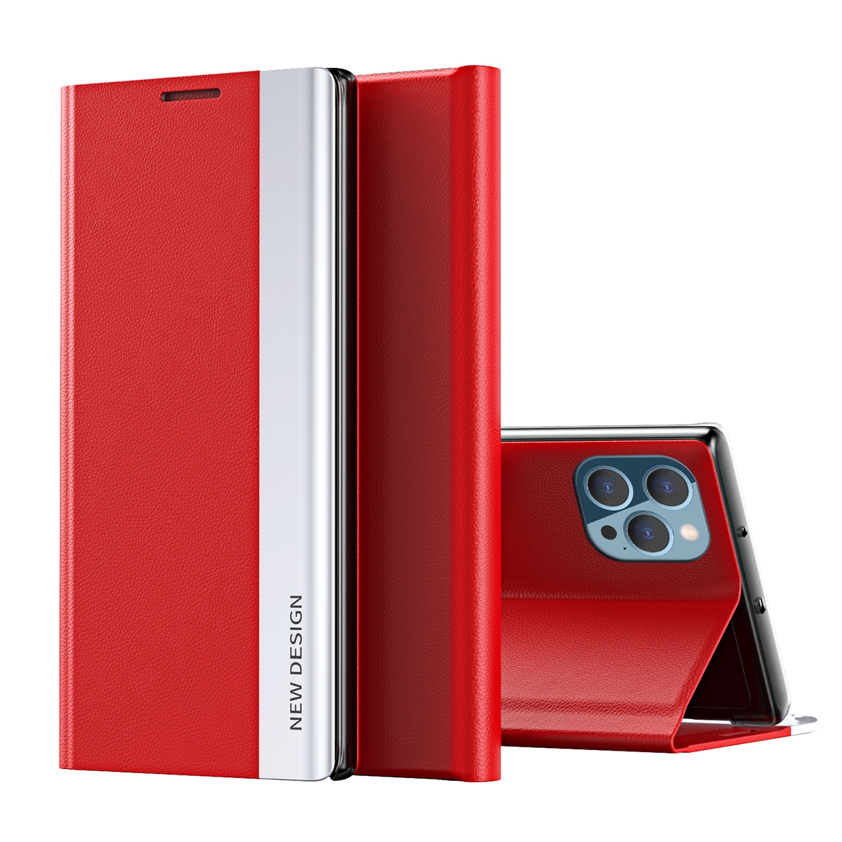 For iPhone 14 Pro Side Electroplated Magnetic Leather Phone Case(Red) For iPhone 14 Pro Side Electroplated Magnetic Leather Phone Case(Red)