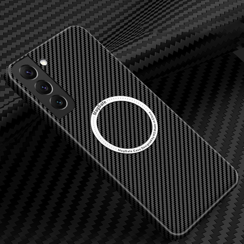 For Samsung Galaxy S22 Plus 5G Carbon Fiber Texture MagSafe Magnetic Phone Case(Black) For Samsung Galaxy S22 Plus 5G Carbon Fiber Texture MagSafe Magnetic Phone Case(Black)