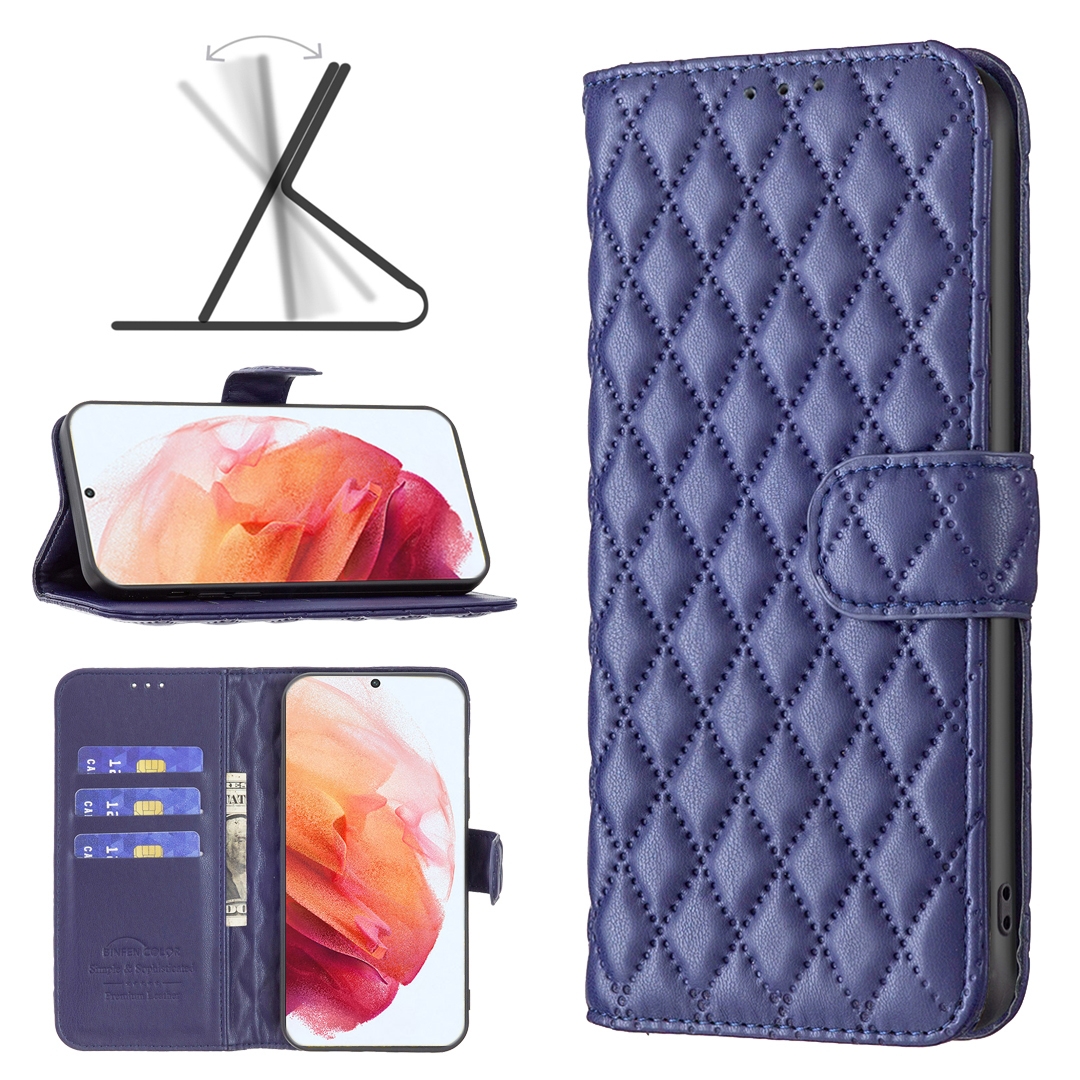 For Samsung Galaxy S21 5G Diamond Lattice Wallet Leather Flip Phone Case(Blue) For Samsung Galaxy S21 5G Diamond Lattice Wallet Leather Flip Phone Case(Blue)