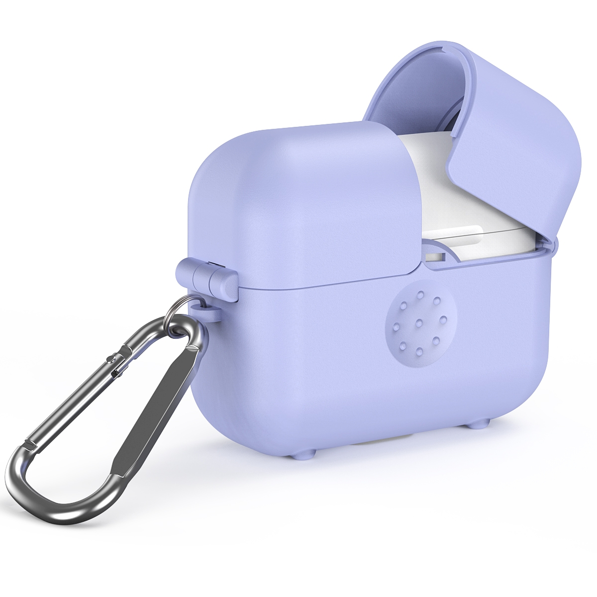 For AirPods 3 Magic Box Wireless Earphone Protective Case with Hook(Purple) For AirPods 3 Magic Box Wireless Earphone Protective Case with Hook(Purple)