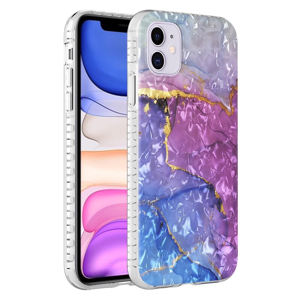 For iPhone 11 2.0mm Airbag Shockproof TPU Phone Case (Blue Purple Marble) For iPhone 11 2.0mm Airbag Shockproof TPU Phone Case (Blue Purple Marble)