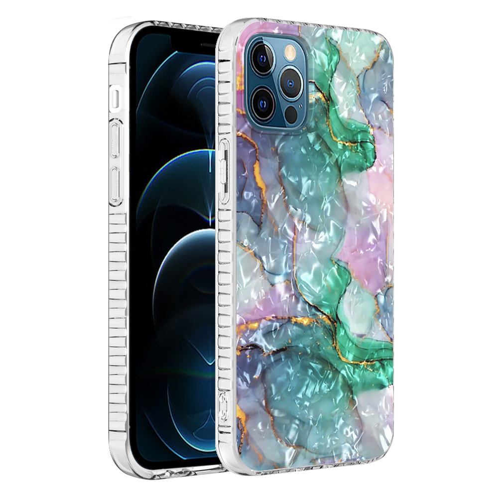 For iPhone 12 Pro Max 2.0mm Airbag Shockproof TPU Phone Case(Ink Green Marble) For iPhone 12 Pro Max 2.0mm Airbag Shockproof TPU Phone Case(Ink Green Marble)