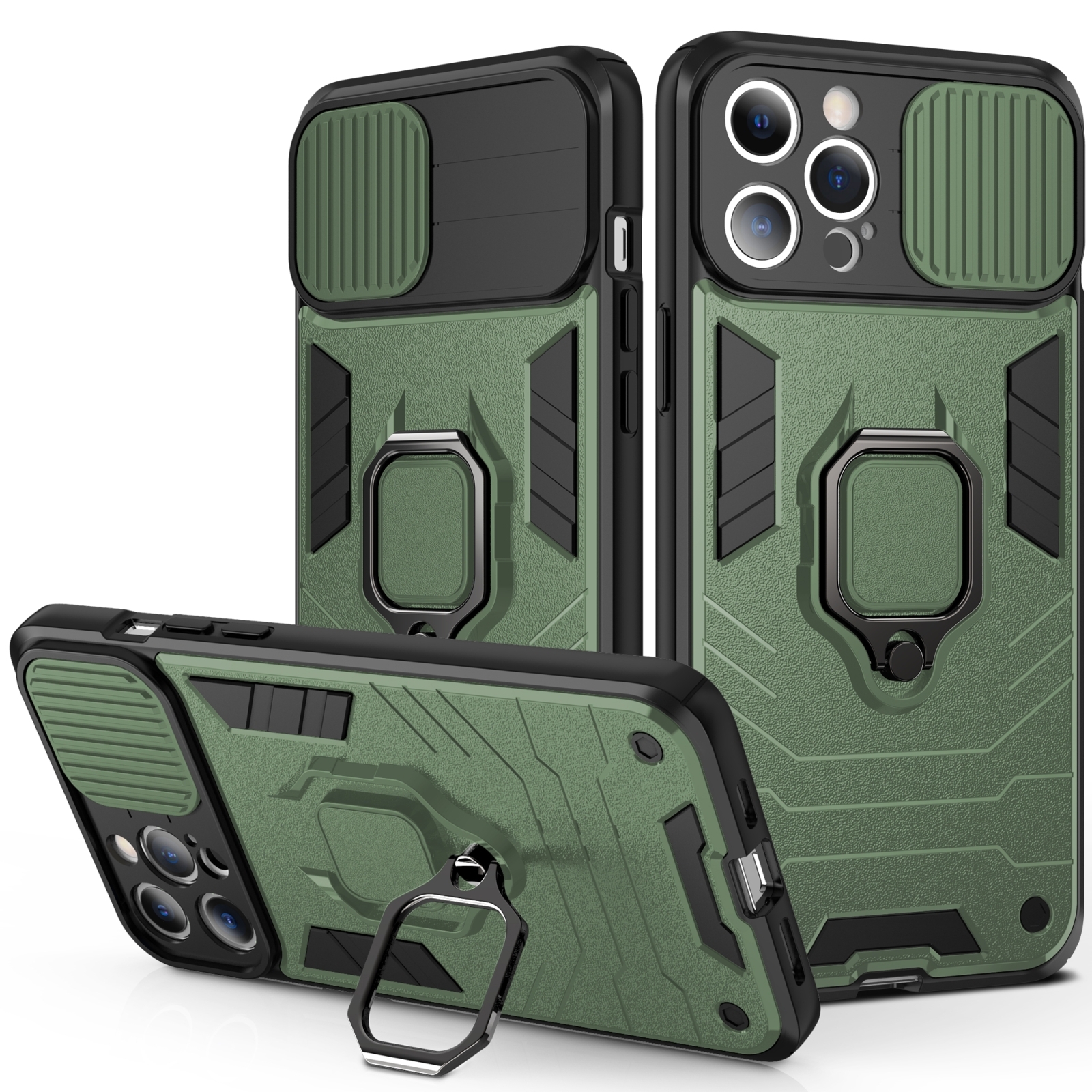 For iPhone 14 Pro Max Sliding Camera Cover Design TPU + PC Phone Case (Dark Green) For iPhone 14 Pro Max Sliding Camera Cover Design TPU + PC Phone Case (Dark Green)