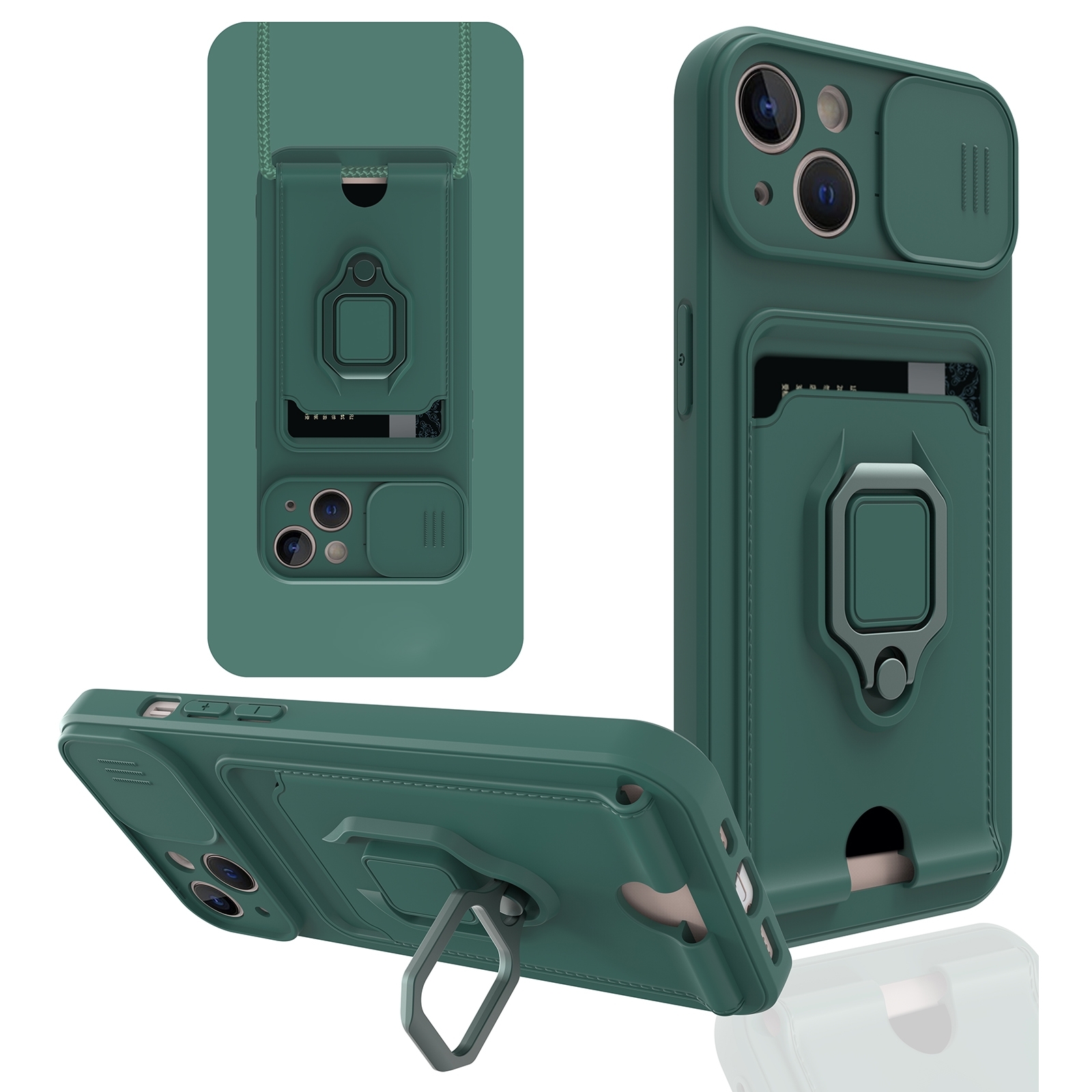For iPhone 14 Sliding Camera Cover Design TPU Phone Case (Dark Night Green) For iPhone 14 Sliding Camera Cover Design TPU Phone Case (Dark Night Green)
