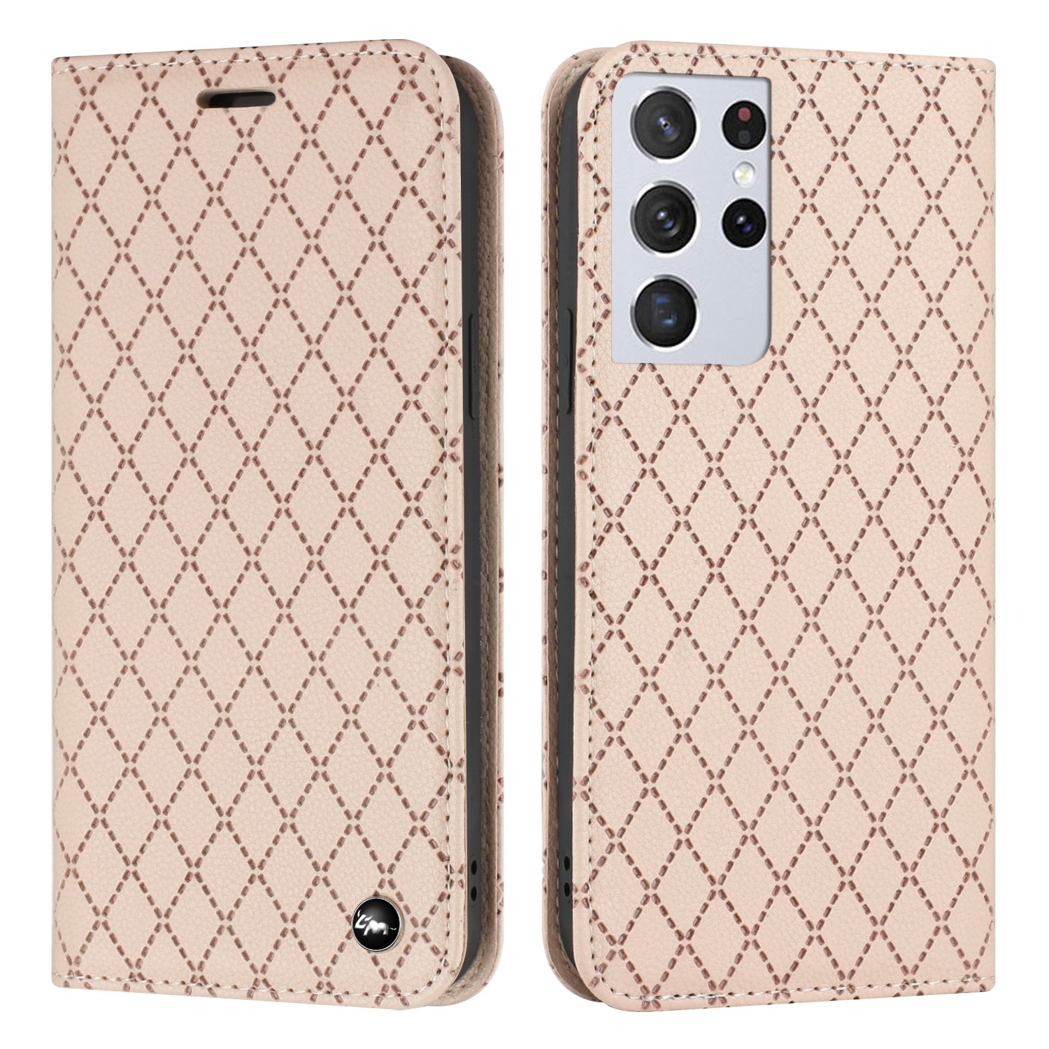For Samsung Galaxy S21 Ultra 5G S11 RFID Diamond Lattice Flip Leather Phone Case(Light Pink) For Samsung Galaxy S21 Ultra 5G S11 RFID Diamond Lattice Flip Leather Phone Case(Light Pink)