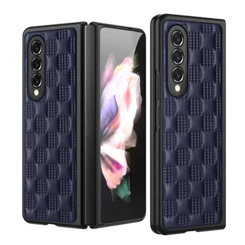 For Samsung Galaxy Z Fold4 Soft Micorofiber PU Folding Phone Case(Blue) For Samsung Galaxy Z Fold4 Soft Micorofiber PU Folding Phone Case(Blue)