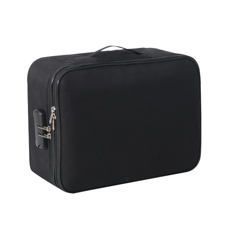 Large Capacity Multi-layers Foldable Fabric Document Storage Bag, Specification:Two Layers-Unlocked(Black) Large Capacity Multi-layers Foldable Fabric Document Storage Bag, Specification:Two Layers-Unlocked(Black)
