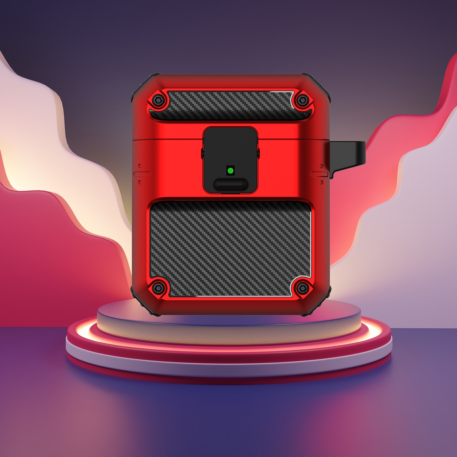 Automatic Bomb TPU + PC Earphone Protective Case with Switch For AirPods 2 / 1(Black Red) Automatic Bomb TPU + PC Earphone Protective Case with Switch For AirPods 2 / 1(Black Red)