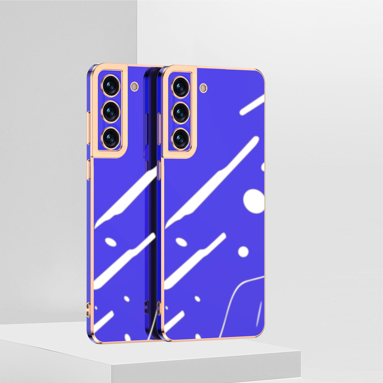 For Samsung Galaxy S22 5G Pupil Shadow Electroplating Shockproof Protective Phone Case(Blue) For Samsung Galaxy S22 5G Pupil Shadow Electroplating Shockproof Protective Phone Case(Blue)