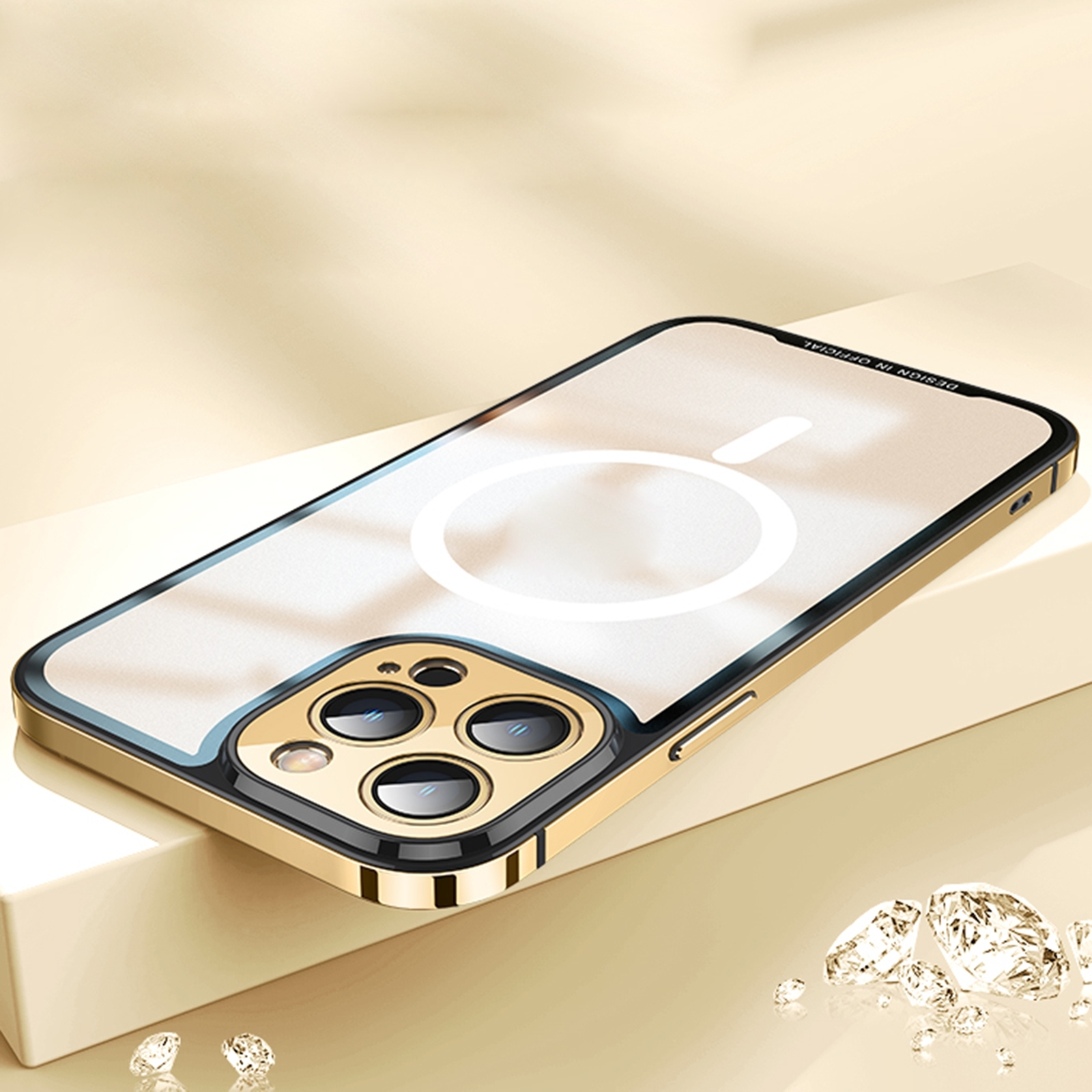 For iPhone 14 Plus AG Frosted PC + Metal Frame MagSafe Phone Case (Gold) For iPhone 14 Plus AG Frosted PC + Metal Frame MagSafe Phone Case (Gold)