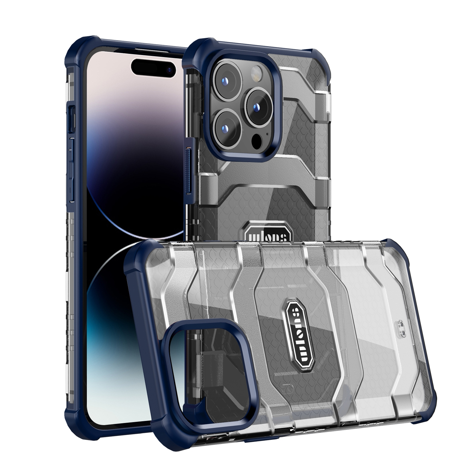 For iPhone 14 Pro wlons Explorer Series PC+TPU Phone Case(Navy Blue) For iPhone 14 Pro wlons Explorer Series PC+TPU Phone Case(Navy Blue)