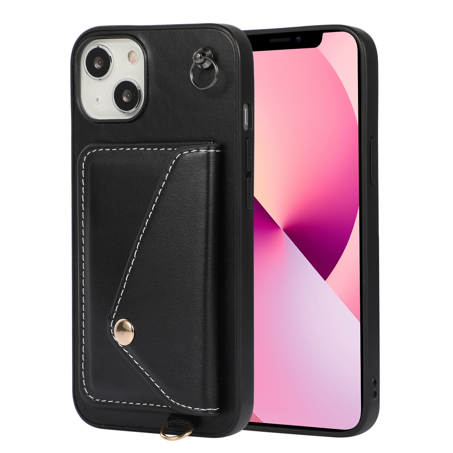 For iPhone 14 Plus Crossbody Wallet Card Bag Phone Case (Black) For iPhone 14 Plus Crossbody Wallet Card Bag Phone Case (Black)