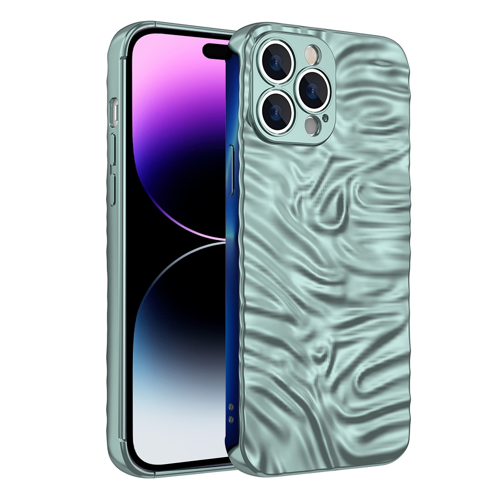 For iPhone 14 Pro Wave Electroplating TPU Phone Case(Sierra Blue) For iPhone 14 Pro Wave Electroplating TPU Phone Case(Sierra Blue)