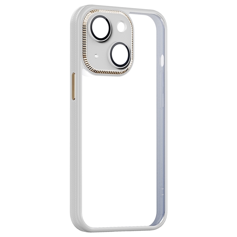 For iPhone 14 Shockproof Metal + Acrylic + TPU Phone Case (White) For iPhone 14 Shockproof Metal + Acrylic + TPU Phone Case (White)
