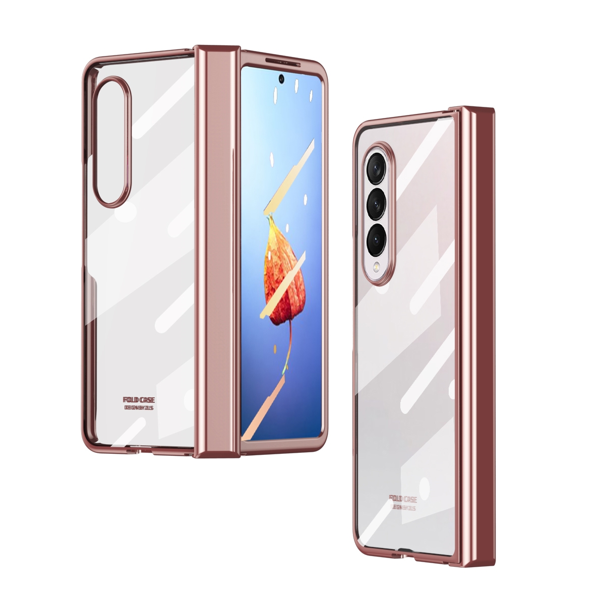 For Samsung Galaxy Z Fold4 Full Body Integrated Electroplating Hinge Phone Case(Rose Gold) For Samsung Galaxy Z Fold4 Full Body Integrated Electroplating Hinge Phone Case(Rose Gold)