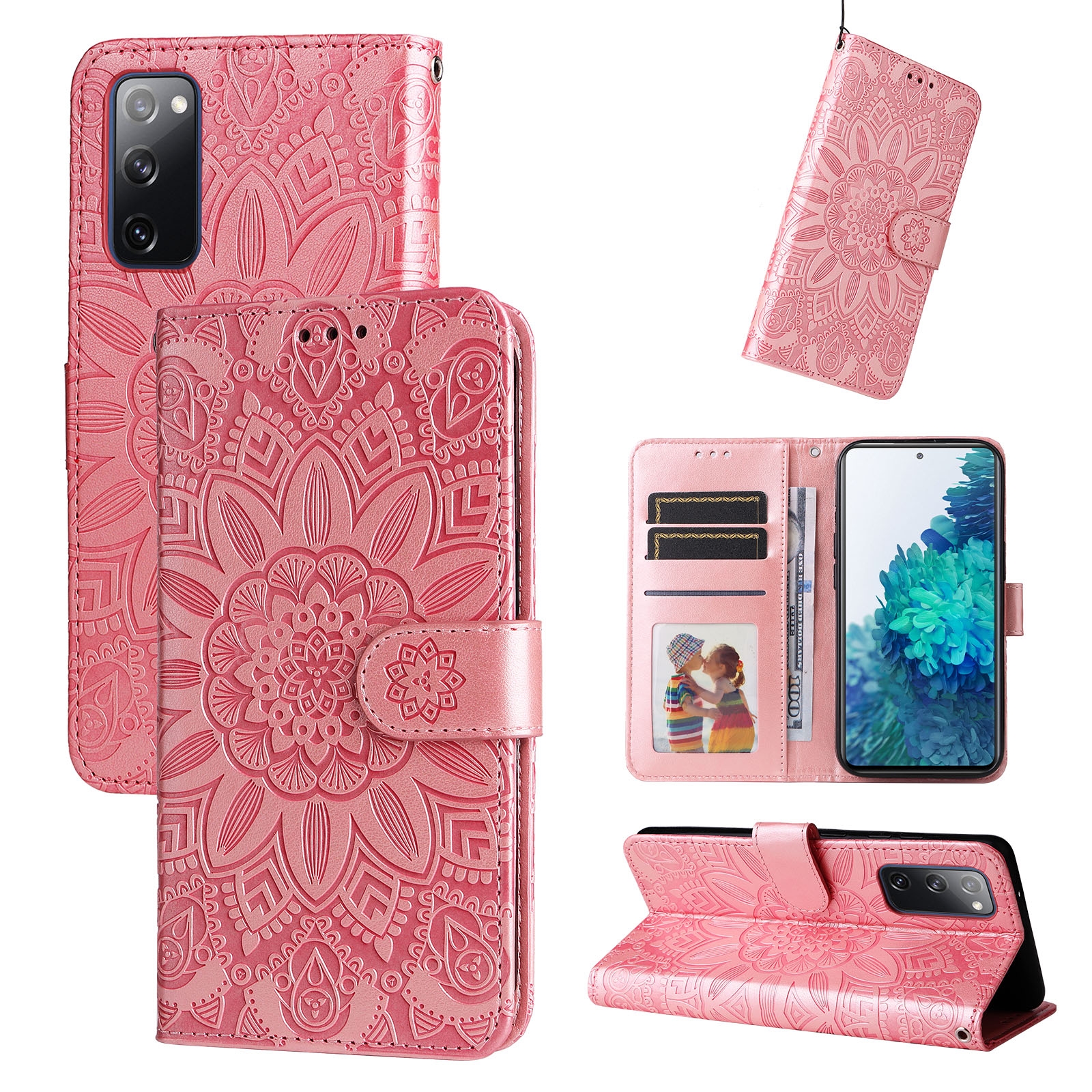 For Samsung Galaxy S20 FE / S20 FE 5G Embossed Sunflower Leather Phone Case(Pink) For Samsung Galaxy S20 FE / S20 FE 5G Embossed Sunflower Leather Phone Case(Pink)