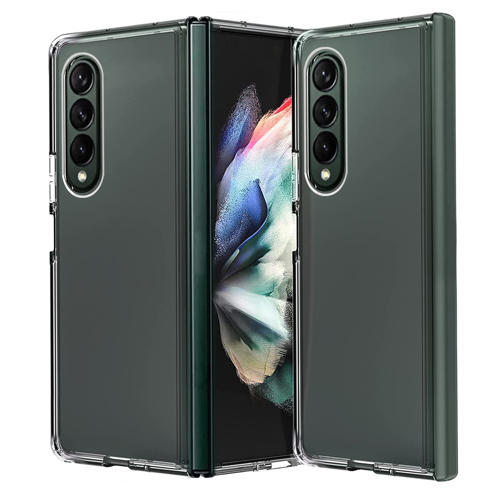 For Samsung Galaxy Z Fold4 PC + TPU Transparent Protective Phone Case(Transparent)
