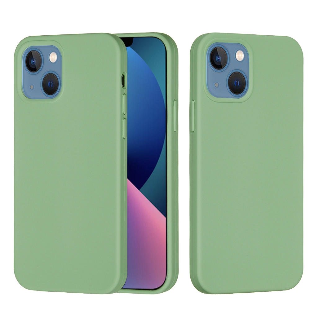 For iPhone 14 Solid Color Silicone Phone Case (Mint Green) For iPhone 14 Solid Color Silicone Phone Case (Mint Green)