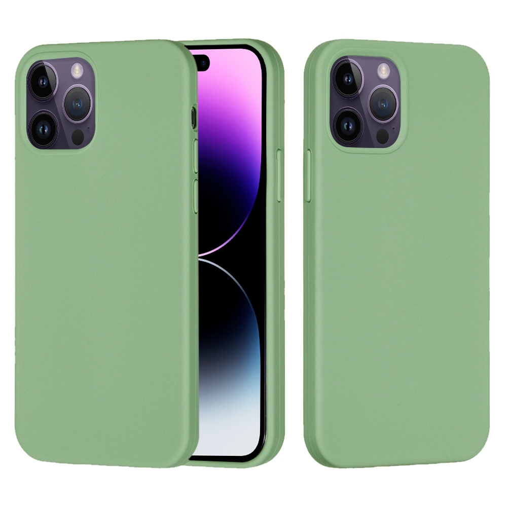 For iPhone 14 Pro Max Solid Color Silicone Phone Case (Mint Green) For iPhone 14 Pro Max Solid Color Silicone Phone Case (Mint Green)