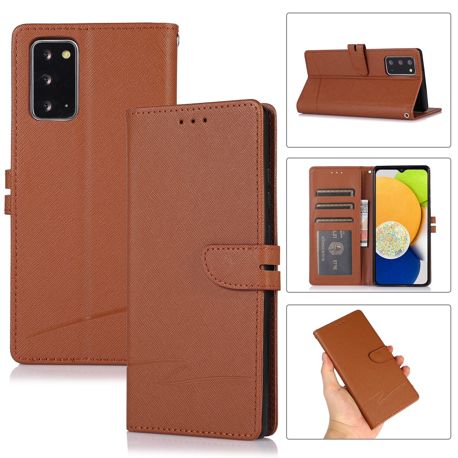 For Samsung Galaxy Note20 Cross Texture Horizontal Flip Leather Phone Case(Brown) For Samsung Galaxy Note20 Cross Texture Horizontal Flip Leather Phone Case(Brown)