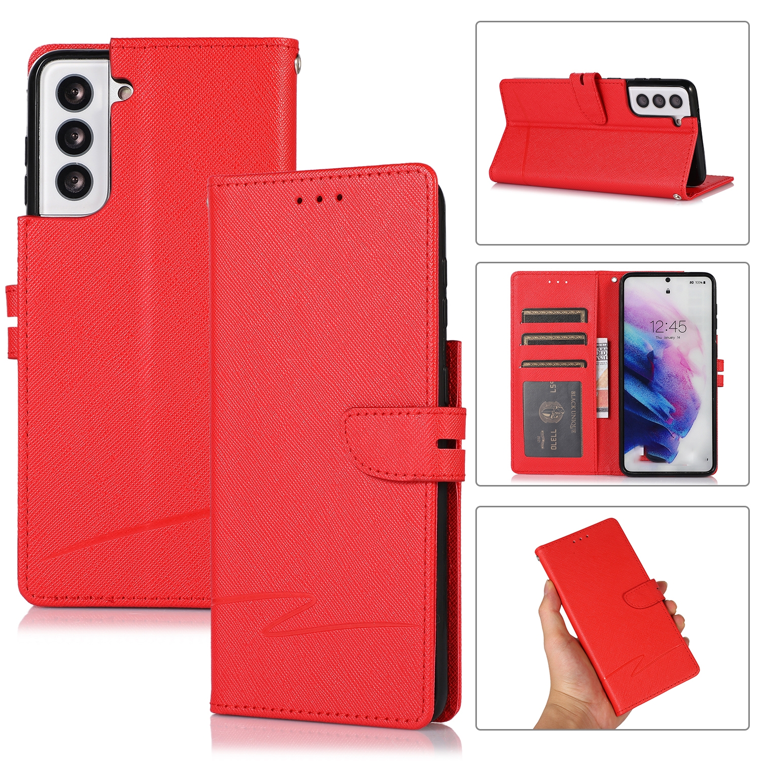 For Samsung Galaxy S21+ 5G Cross Texture Horizontal Flip Leather Phone Case(Red) For Samsung Galaxy S21+ 5G Cross Texture Horizontal Flip Leather Phone Case(Red)