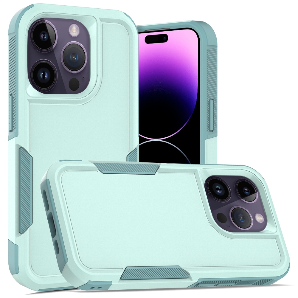 For iPhone 14 Pro Soft TPU Hard PC Phone Case(Light Green) For iPhone 14 Pro Soft TPU Hard PC Phone Case(Light Green)
