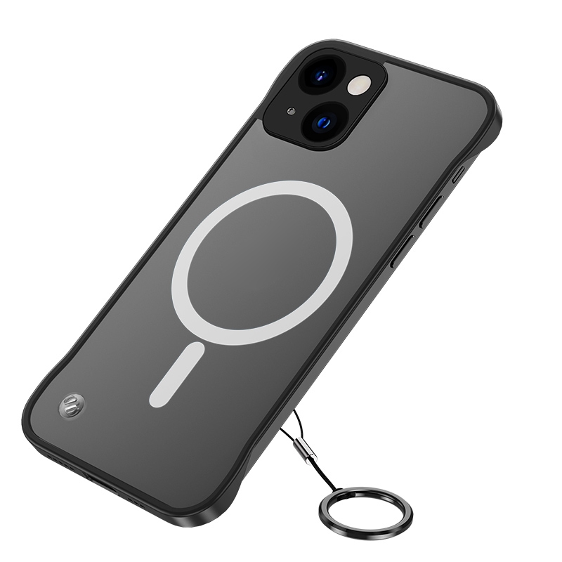 For iPhone 14 Metal Lens Frosted Magsafe Phone Case (Black) For iPhone 14 Metal Lens Frosted Magsafe Phone Case (Black)