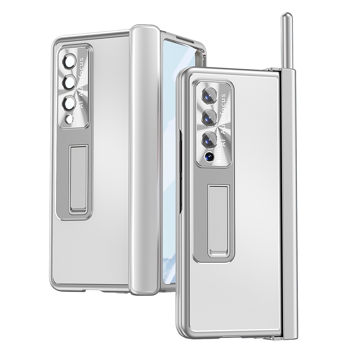 For Samsung Galaxy Z Fold4 Aluminum Alloy Double Hinge Shockproof Phone Protective Case(Silver) For Samsung Galaxy Z Fold4 Aluminum Alloy Double Hinge Shockproof Phone Protective Case(Silver)