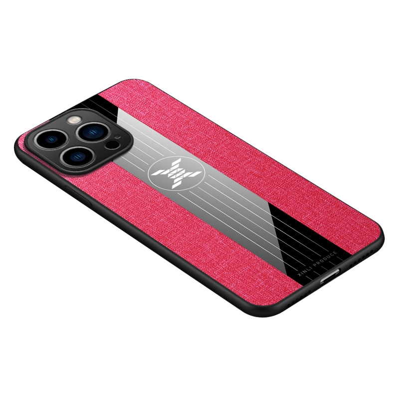 For iPhone 14 Pro Max XINLI Stitching Cloth Textue TPU Phone Case (Red) For iPhone 14 Pro Max XINLI Stitching Cloth Textue TPU Phone Case (Red)
