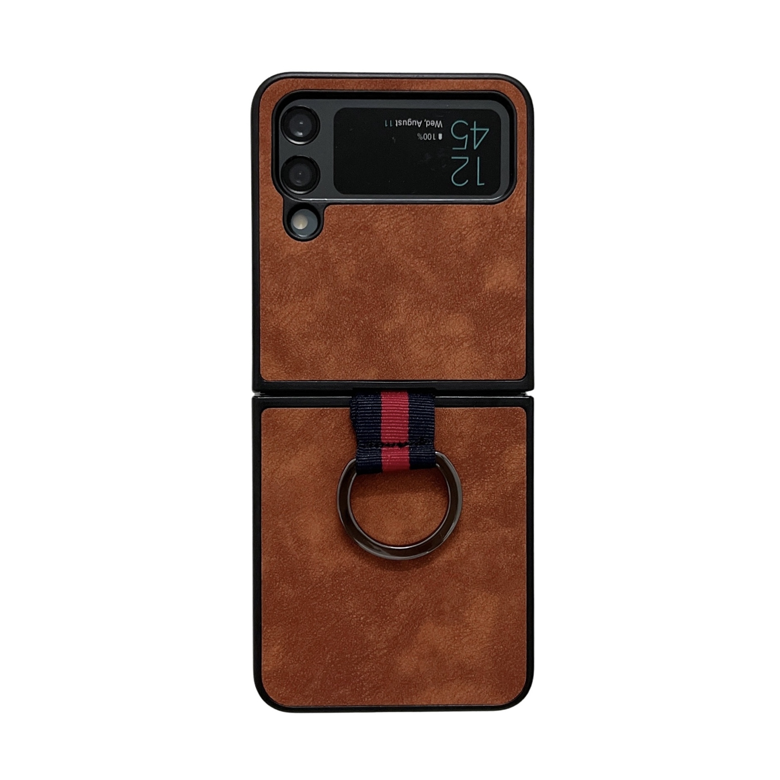 For Samsung Galaxy Z Flip4 Morocco Texture PU+TPU+PC Shockproof Phone Case With Ring(Brown) For Samsung Galaxy Z Flip4 Morocco Texture PU+TPU+PC Shockproof Phone Case With Ring(Brown)
