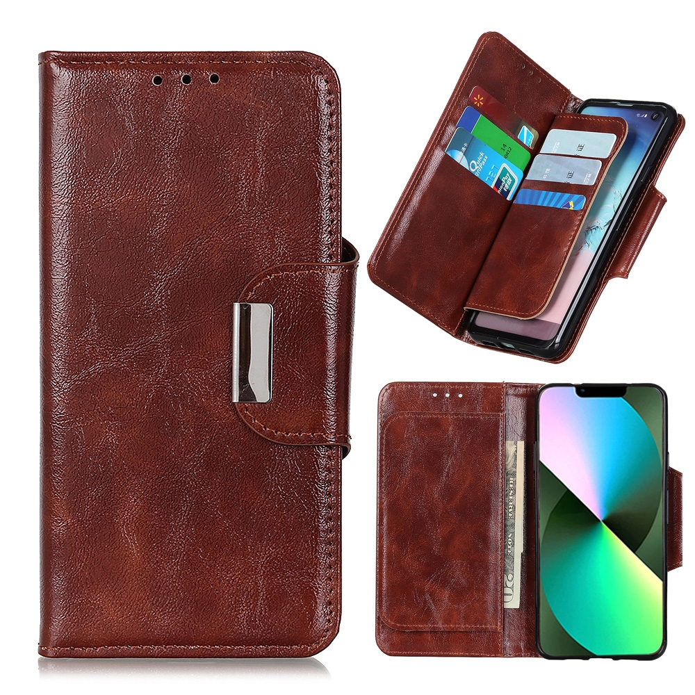 For iPhone 14 Plus 6 Card Slots Leather Phone Case (Brown) For iPhone 14 Plus 6 Card Slots Leather Phone Case (Brown)