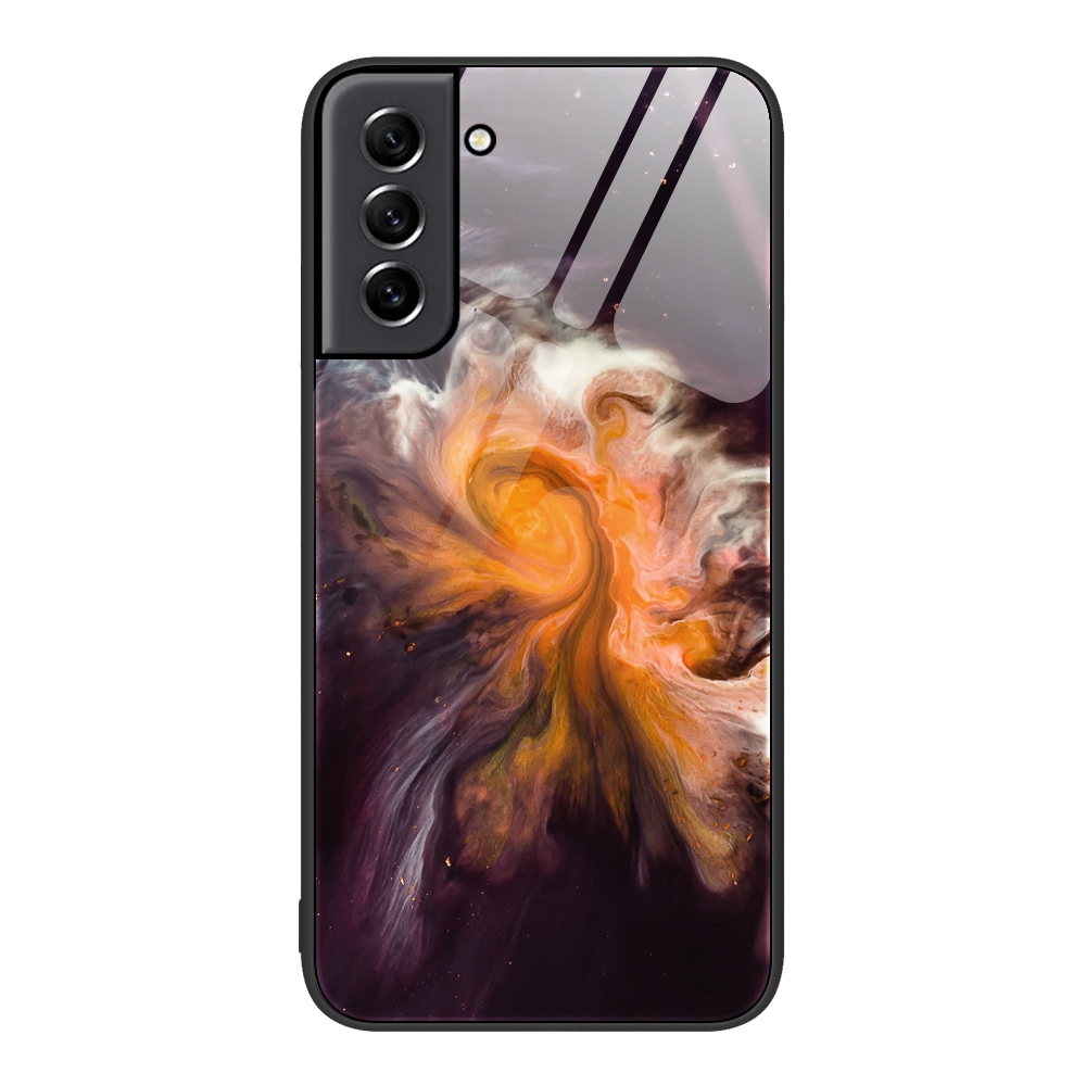 For Samsung Galaxy S21 5G Marble Pattern Glass Protective Phone Case(Typhoon) For Samsung Galaxy S21 5G Marble Pattern Glass Protective Phone Case(Typhoon)
