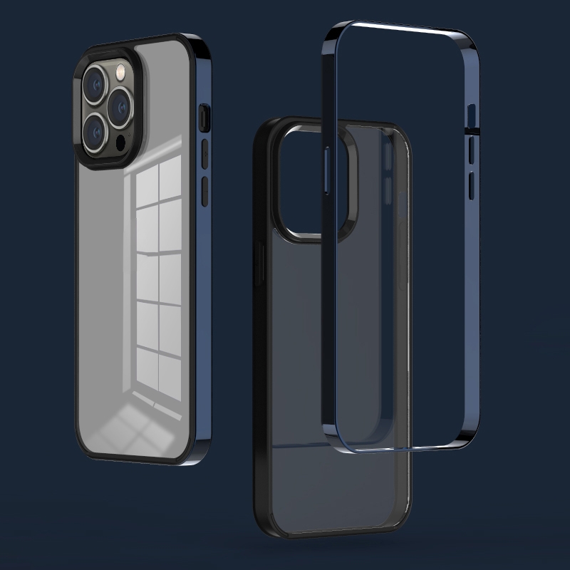 For iPhone 13 mini 3 in 1 Electroplated Frame Phantom Phone Case (Blue) For iPhone 13 mini 3 in 1 Electroplated Frame Phantom Phone Case (Blue)