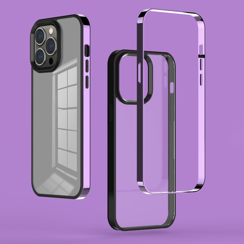 For iPhone 13 3 in 1 Electroplated Frame Phantom Phone Case(Purple) For iPhone 13 3 in 1 Electroplated Frame Phantom Phone Case(Purple)