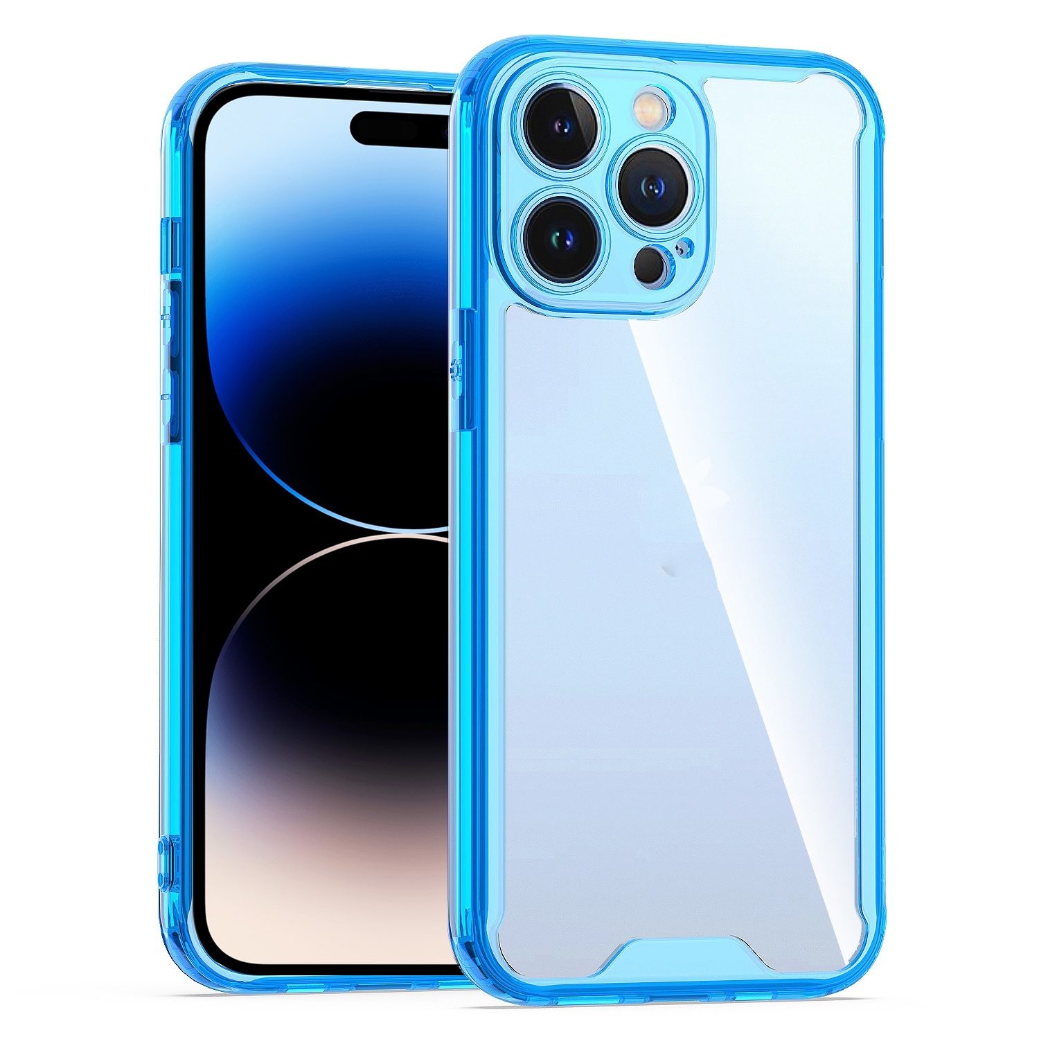 For iPhone 14 Pro Acrylic + TPU Clear Protective Phone Case(Blue) For iPhone 14 Pro Acrylic + TPU Clear Protective Phone Case(Blue)