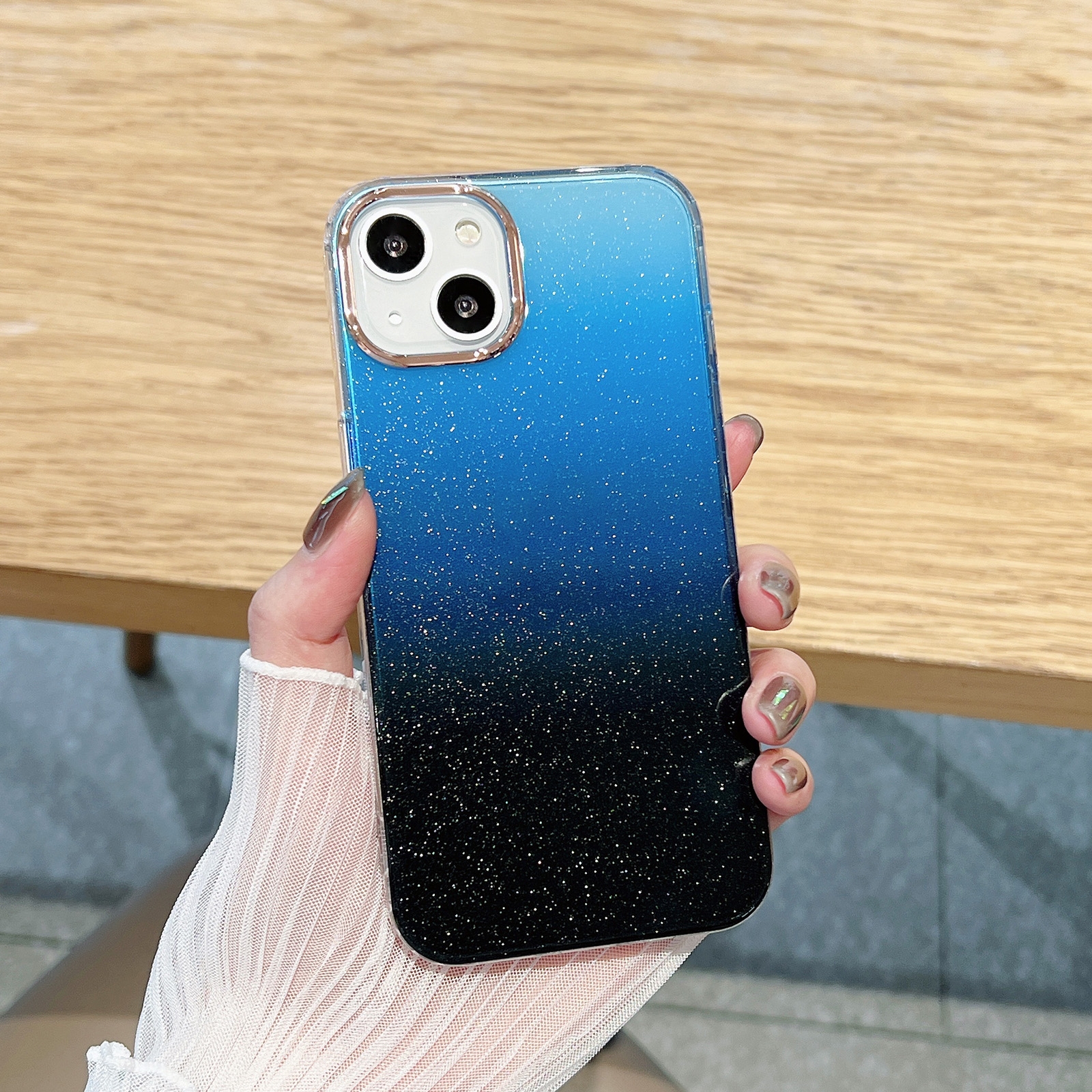 Glitter Gradient TPU Phone Case For iPhone 11 Pro(Black Light Blue) Glitter Gradient TPU Phone Case For iPhone 11 Pro(Black Light Blue)
