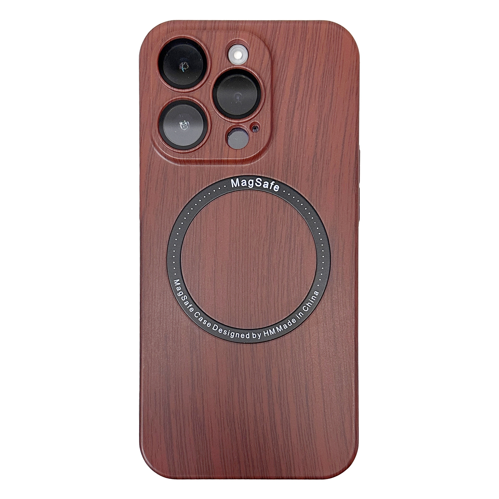 For iPhone 14 Pro Skin Feel Wood Texture MagSafe Magnetic Phone Case(Red) For iPhone 14 Pro Skin Feel Wood Texture MagSafe Magnetic Phone Case(Red)