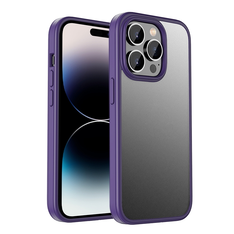 For iPhone 14 Pro Shadow Series Frosted Airbag Shockproof Phone Case(Purple) For iPhone 14 Pro Shadow Series Frosted Airbag Shockproof Phone Case(Purple)
