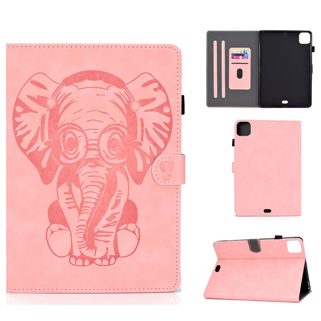 For iPad Pro 11 2020 Embossed Elephant Pattern Horizontal Flip PU Leather Tablet Case with Sleep Function & Magnetic Buckle & Bracket and Card Slot(Pink) For iPad Pro 11 2020 Embossed Elephant Pattern Horizontal Flip PU Leather Tablet Case with Sleep Function & Magnetic Buckle & Bracket and Card Slot(Pink)