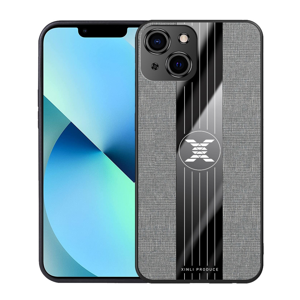 For iPhone 14 Plus XINLI Stitching Cloth Texture Phone Case (Grey) For iPhone 14 Plus XINLI Stitching Cloth Texture Phone Case (Grey)