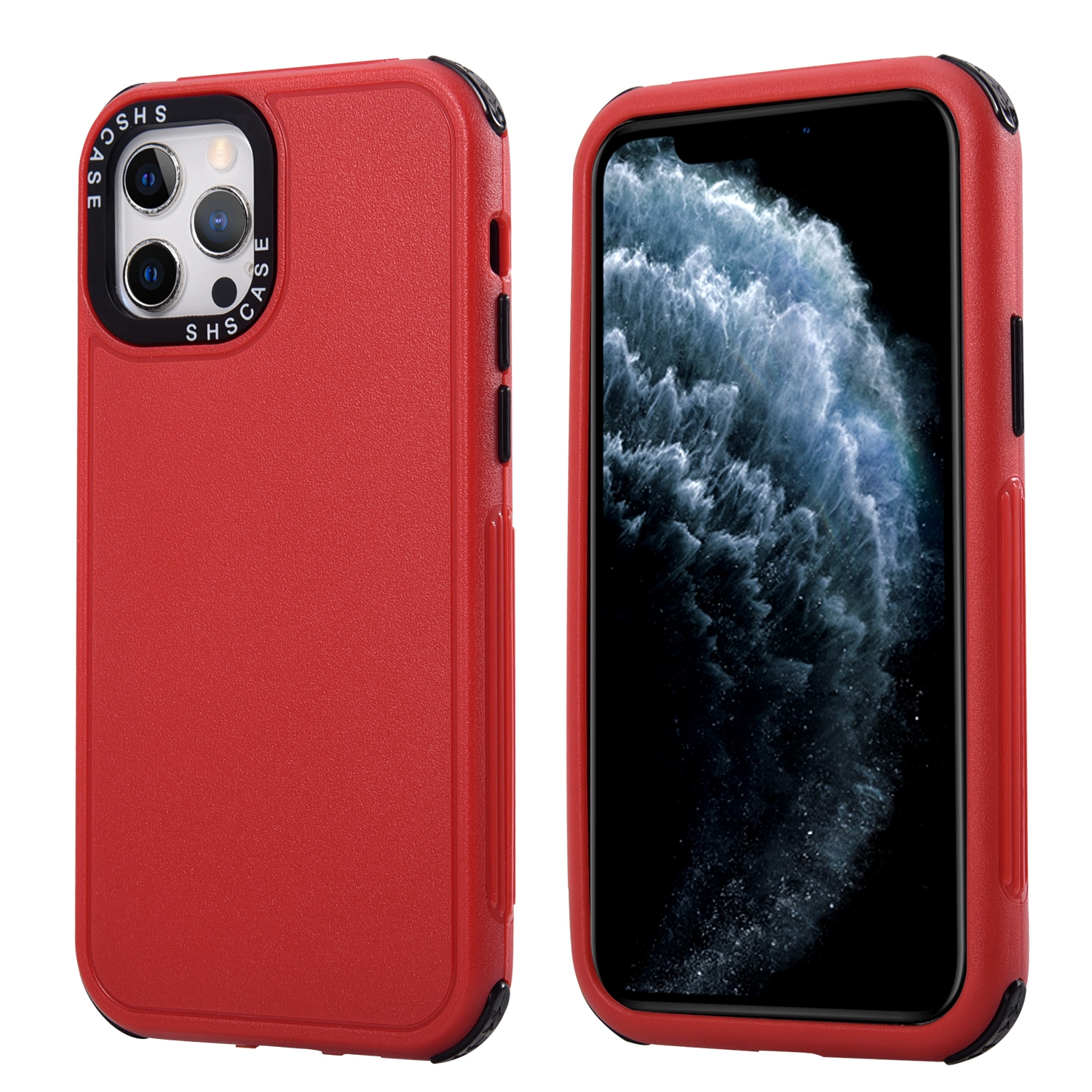 For iPhone 11 Pro Max 3 in 1 Four Corner Shockproof Phone Case (Red+Black) For iPhone 11 Pro Max 3 in 1 Four Corner Shockproof Phone Case (Red+Black)