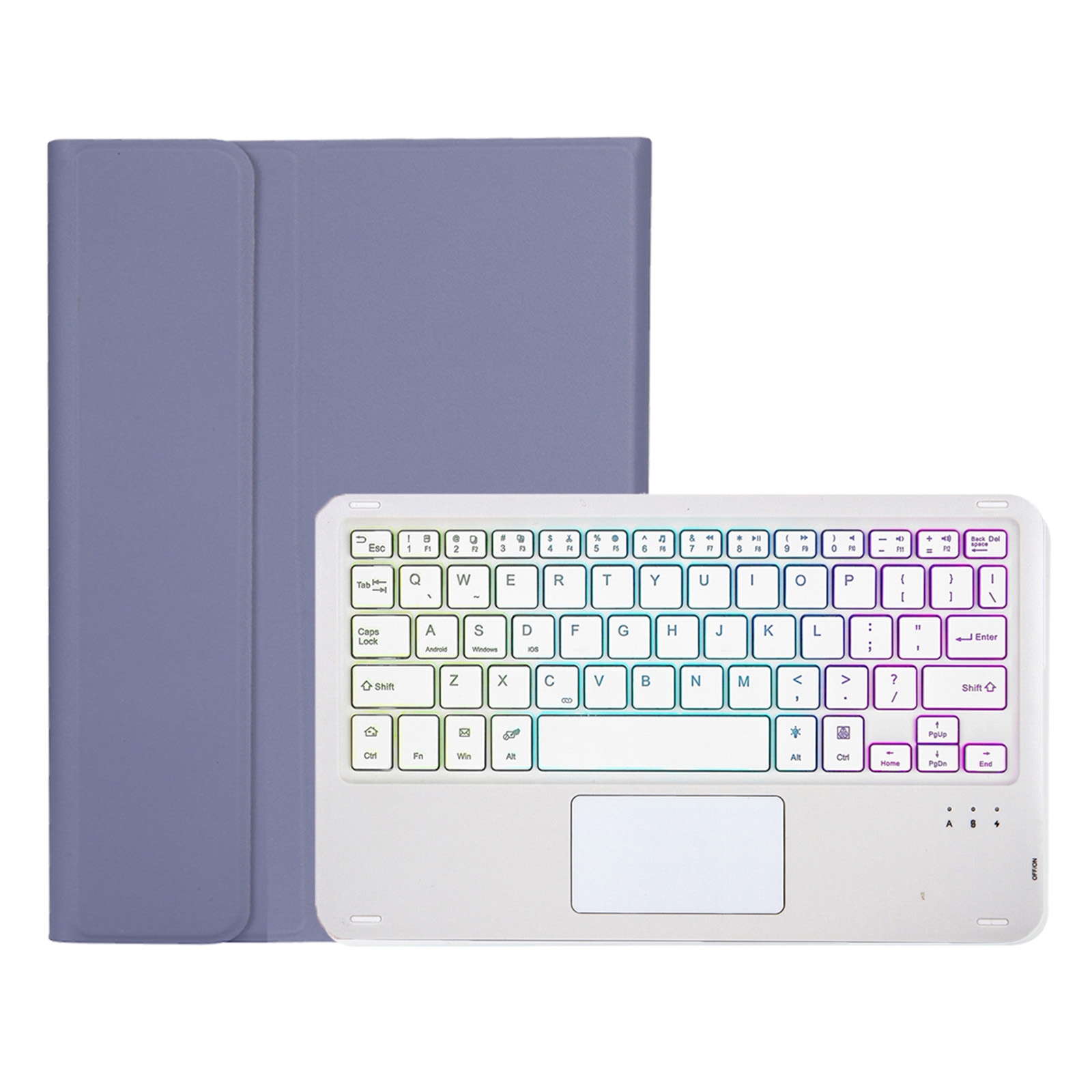 OP11-AS Lambskin Texture Ultra-thin Bluetooth Keyboard Leather Case with Touchpad & Backlight For OPPO Pad 11 inch(Purple)