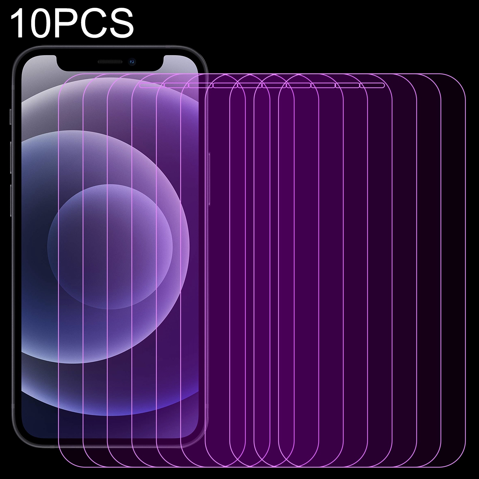 For iPhone 12 mini 10pcs Purple Light Eye Protection Tempered Glass Film For iPhone 12 mini 10pcs Purple Light Eye Protection Tempered Glass Film